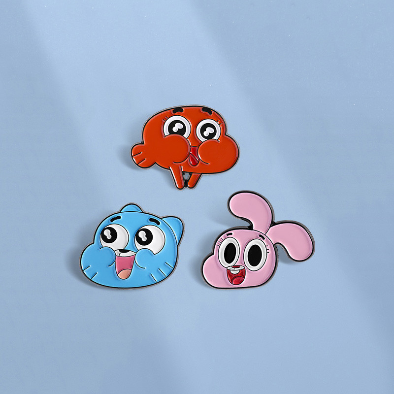 Cartoon Gumball Darwin Pin O Incrível Mundo De Broche Comic Animation Pins Lapela Emblemas Jóias Presentes Para Amigos
