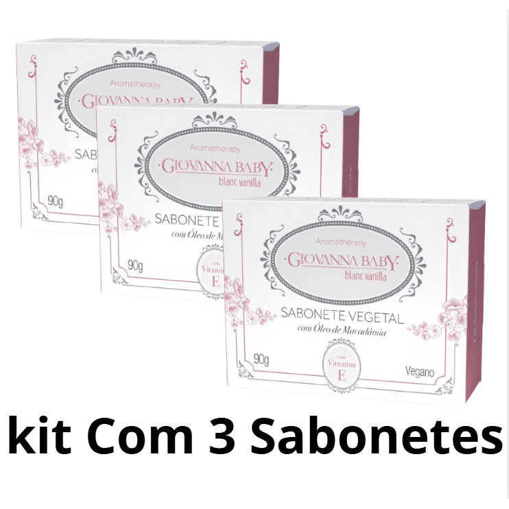 Sabonete Hidratante Em Barra Giovanna Baby Vanilla 90g 3 unidades
