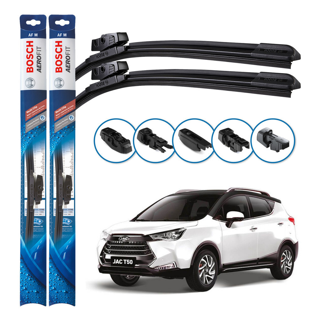 Par de Palhetas Limpador Parabrisa Multiclip Original Bosch Jac T50 2018 A 2023