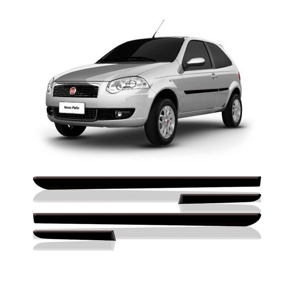 Jogo Friso Lateral Palio G4 2008 A 2015 2 Portas - 4 Peças