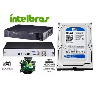 Dvr gravador INTELBRAS 4 canais Full hd + hd 500GB