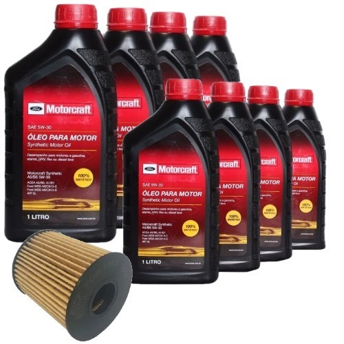 KIT TROCA DE ÓLEO 8 LITROS 5W30 MOTORCRAFT + FILTRO (TRANSIT FORD)