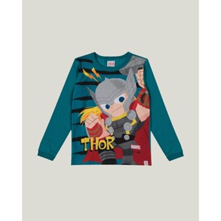 Camiseta Menino Avengers® Thor Meia Malha De Algodão Malwee Kids
