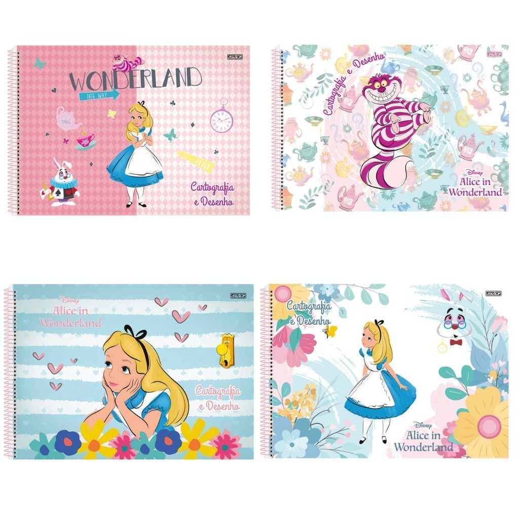 Caderno Cartografia e Desenho Espiral 60 Folhas Alice SD