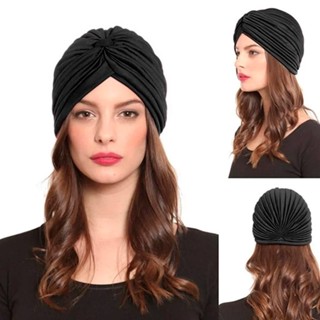 Turbante Fechado Touca Preto Lisa/turbante para cabelo