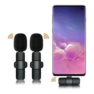 Conjunto de 2 microfones de lapela de transmissão Microfone sem fio TIPO C Apenas MING
