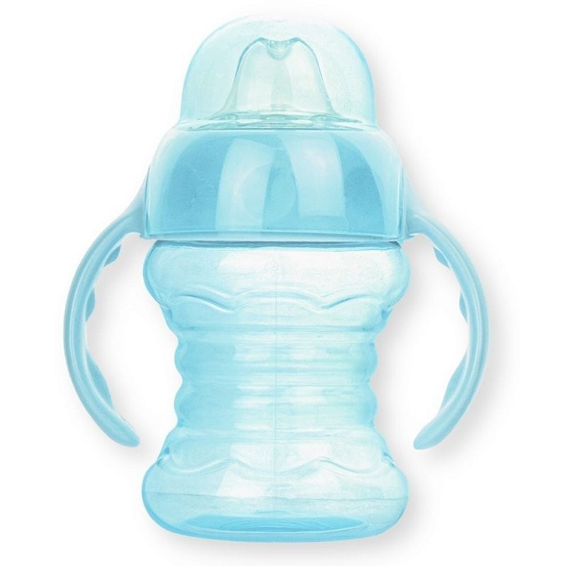 Copo Infantil Bebe Transição Treinamento C/alca Bico de Silicone 120ml Menino Pimpolho azul Presente Cha Bebe Enxoval Maternidade Creche Anti Vazamento Bico Flexivel Silicone Presente Alimentação