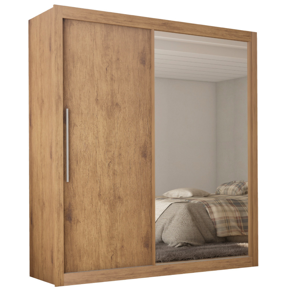 Guarda Roupas 2 Portas Solteiro Real Madeirado/Off White Gelius em Oferta na Shopee