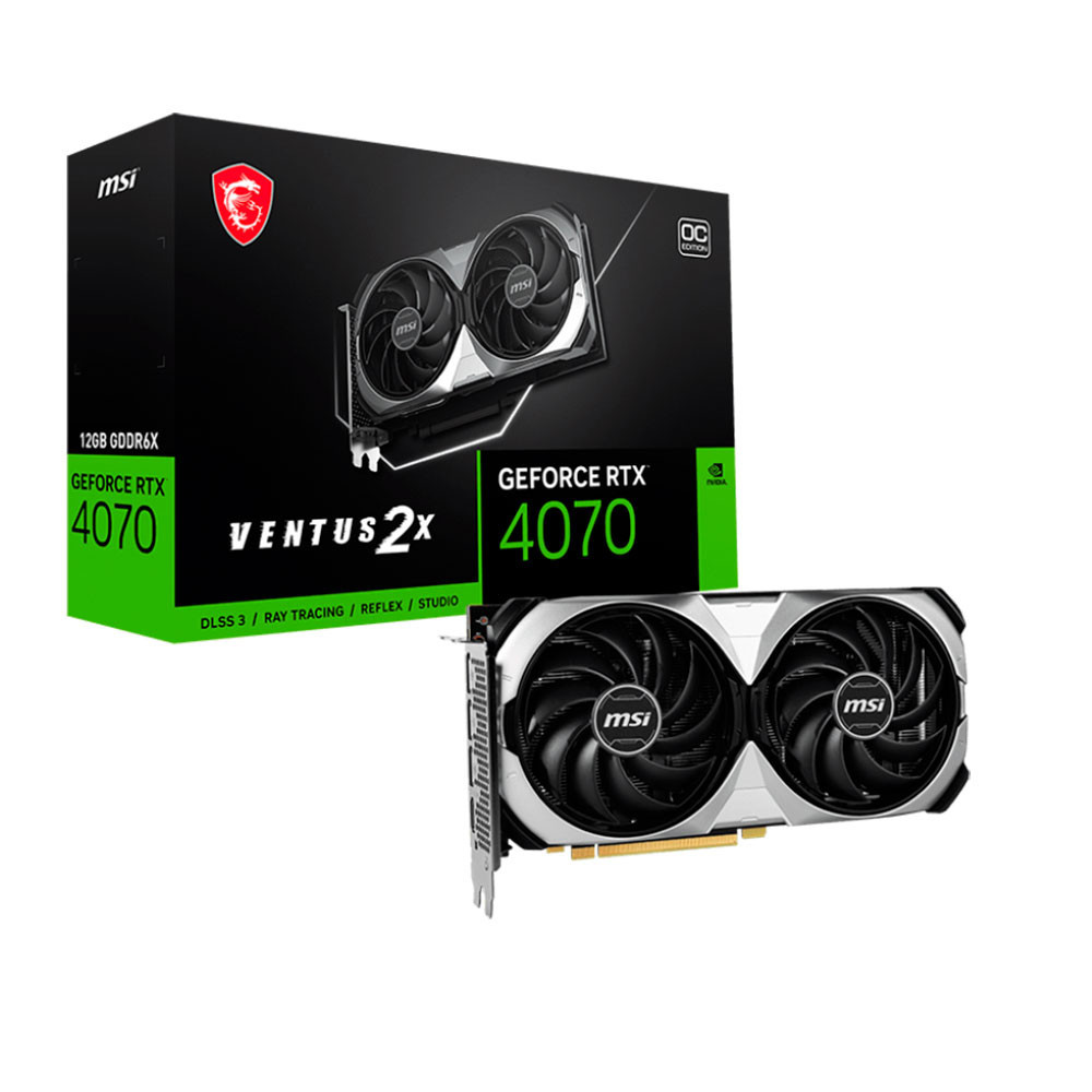 Placa de Vídeo RTX4070 12GB G6X 192B VENTUS 2X OC MSI