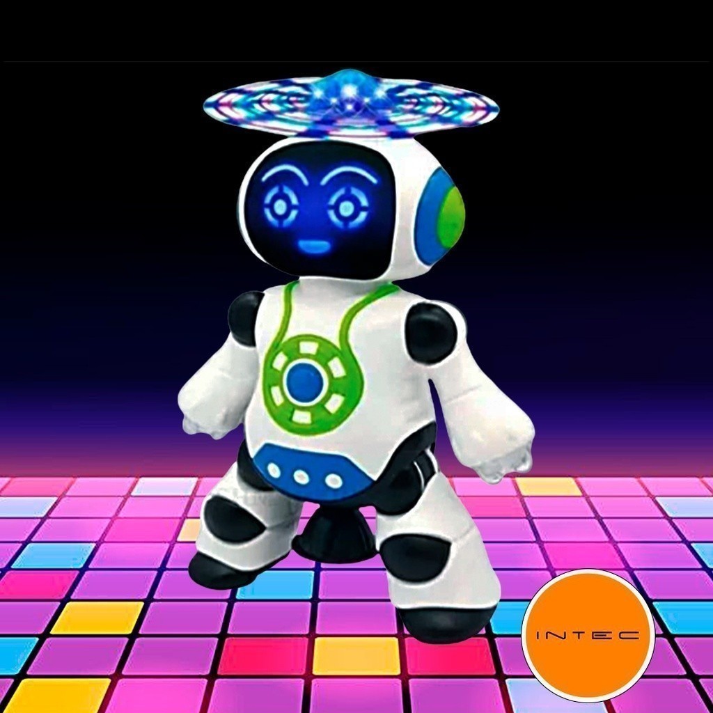 Brinquedo robô dança gira 360 graus robo som e luz dançarino