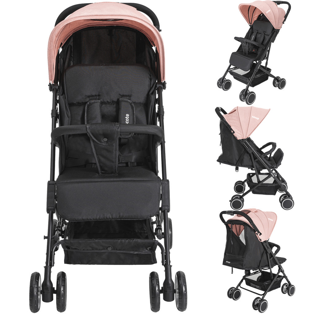 Carrinho de Bebe Mascote Rosa Passeio com Bebe Conforto Kiddo