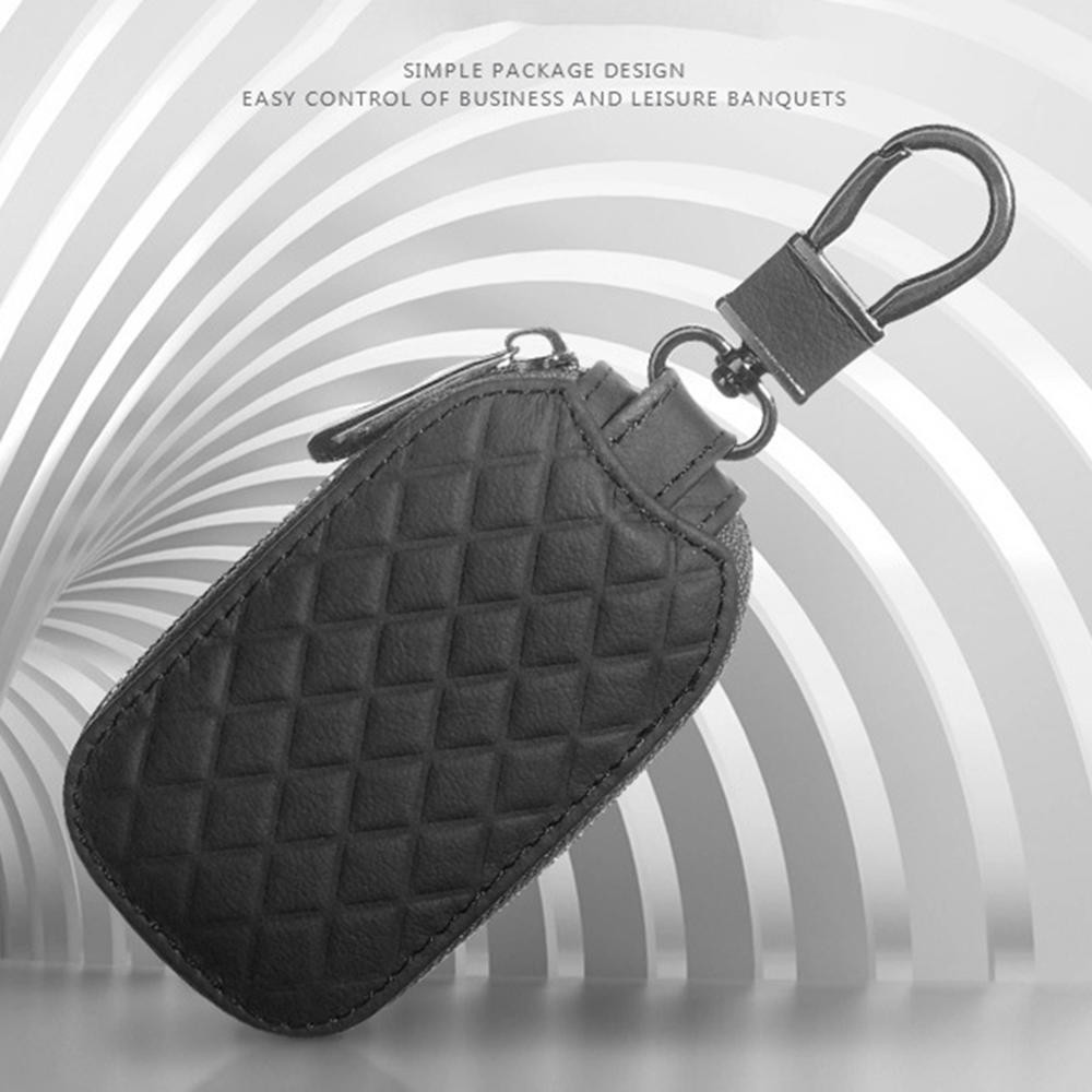 Bolsa Faraday Fob Para Porta-Chaves Com Zíper , Carros De Couro Inteligente Homens E Mulheres