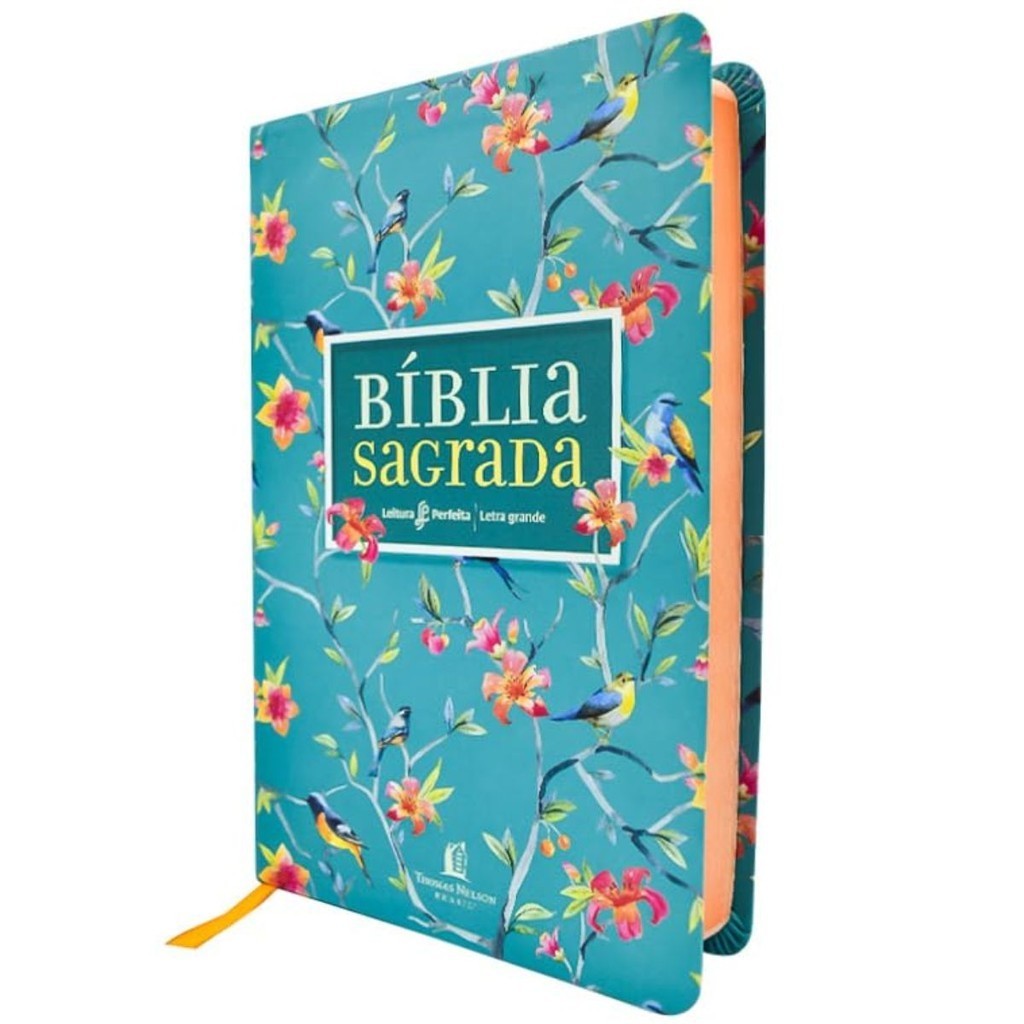 Bíblia Sagrada | NVI | Leitura Perfeita | Letra Grande Capa Couro Soft | Flores | Thomas Nelson Brasil em Oferta na Shopee
