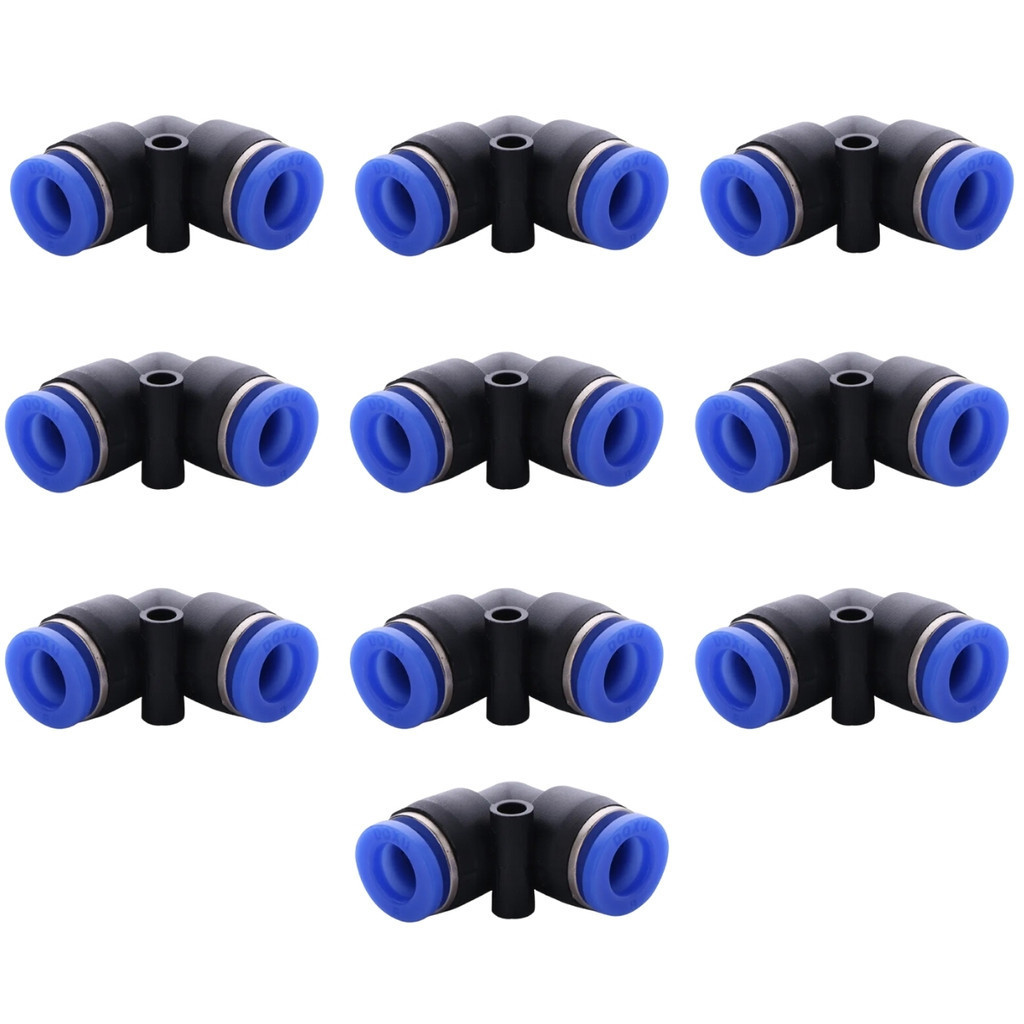 KIT 10 Unidades - Conexão Pneumática 12mm Cotovelo Engate Rápido União