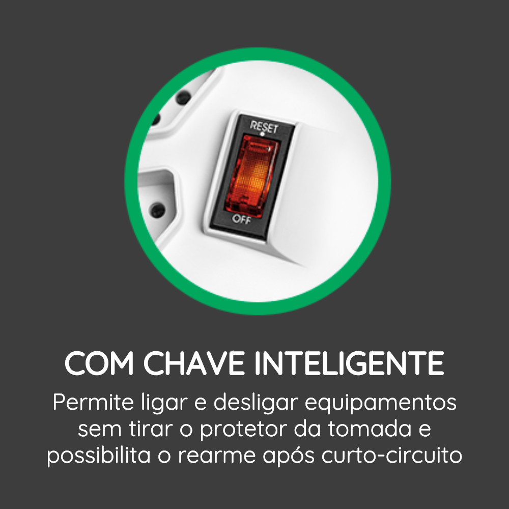 Filtro De Linha Protetor Eletrônico Régua Com 5 Tomadas Bivolt EPE 205 Preto Intelbras Dupla Proteção Chave Inteligente · foto 2