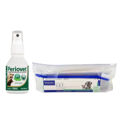 Kit Saude Oral Virbac Pasta CET E Periovet Spray Vetnil