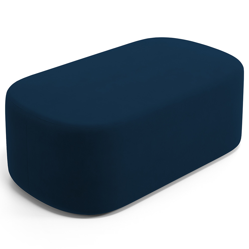 Puff Decorativo Orgânico Para Living Quarto 100cm Doha W01 Suede Azul Marinho - Lyam Decor - Home & Living