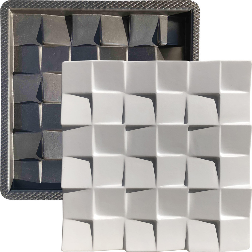 Forma 3D Gesso e Cimento ABS - Prisma 50x50