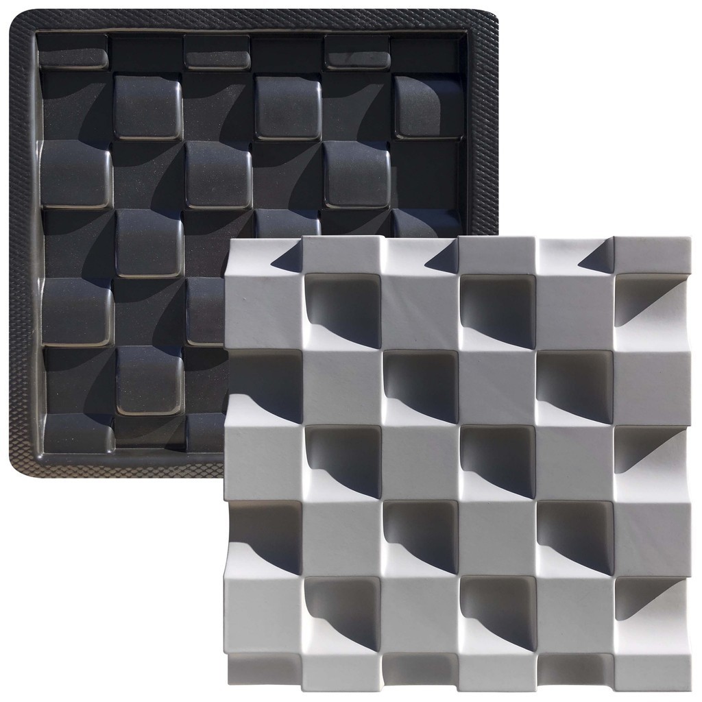 Forma 3D Gesso e Cimento ABS - Xadrez 40x40