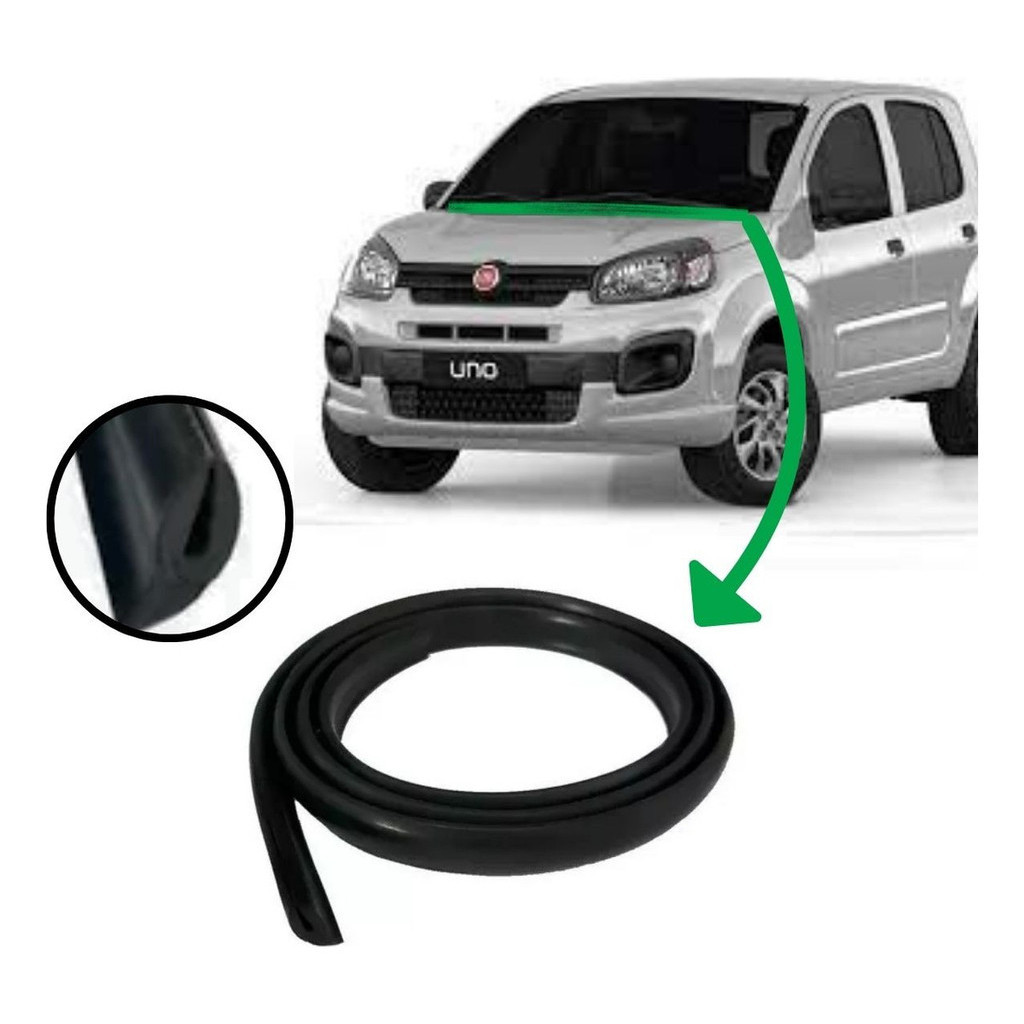 Borracha Acabamento Churrasqueira Parabrisa Fiat Uno