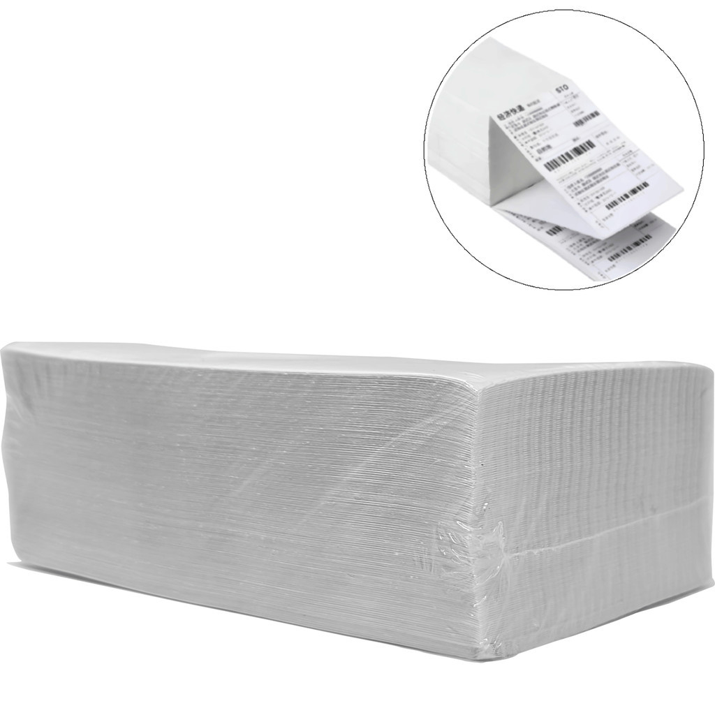 500 Folhas Etiqueta 10x15 Térmica C/ Serrilha sem Rolo  Resma cor branco
