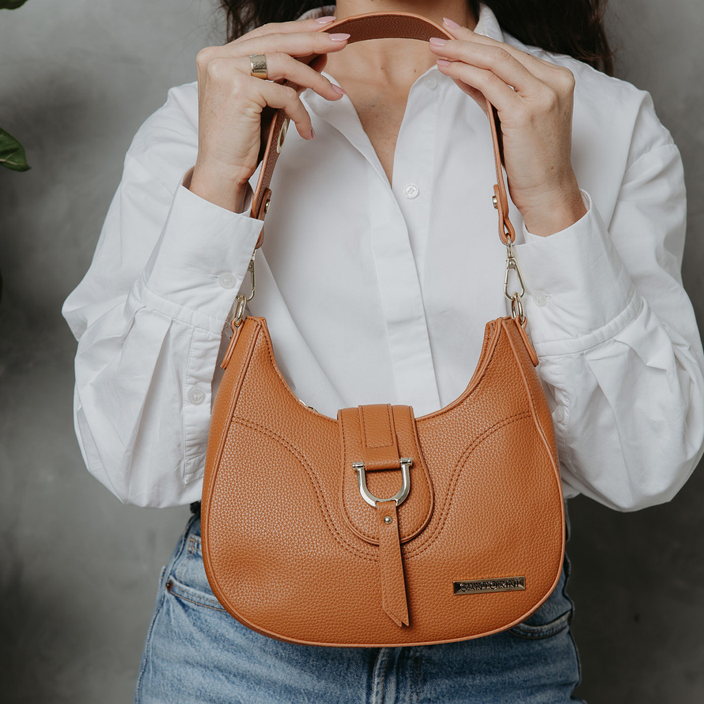 Bolsa Feminina Santorini Linda Tiracolo Pequena Baguete Transversal