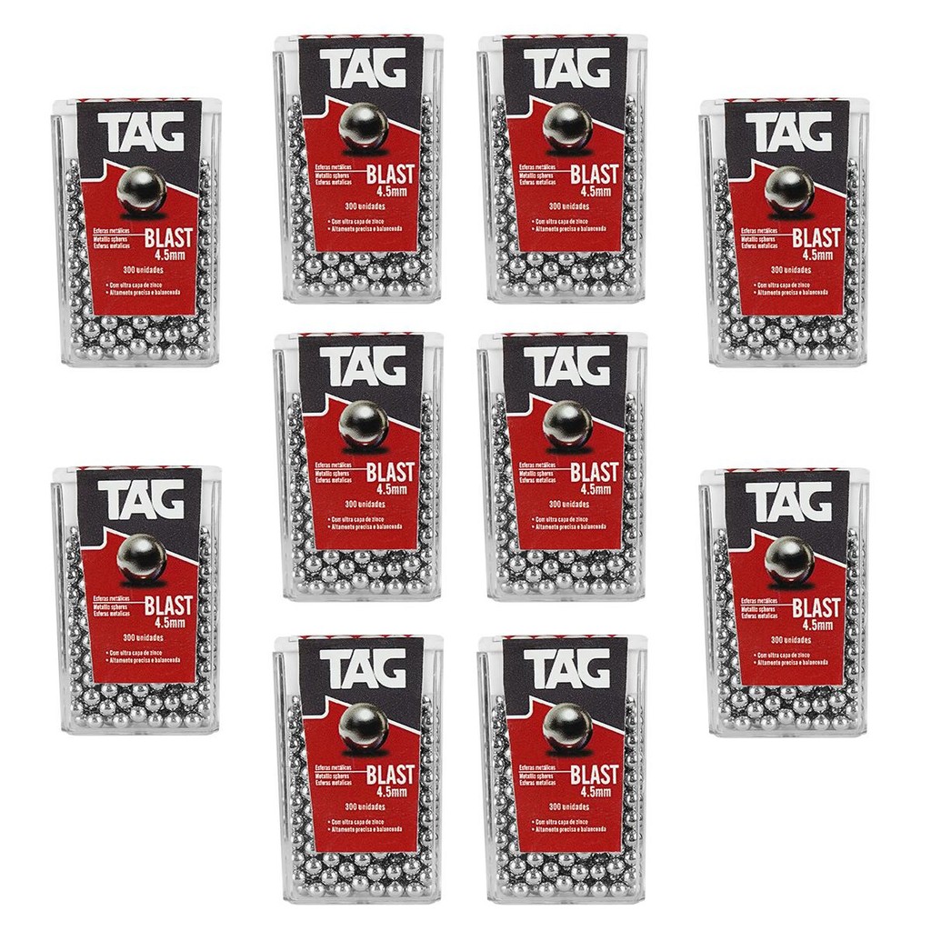 10un - ESFERA DE AÇO BLAST BB 4.5MM 300UN - TAG em Oferta na Shopee