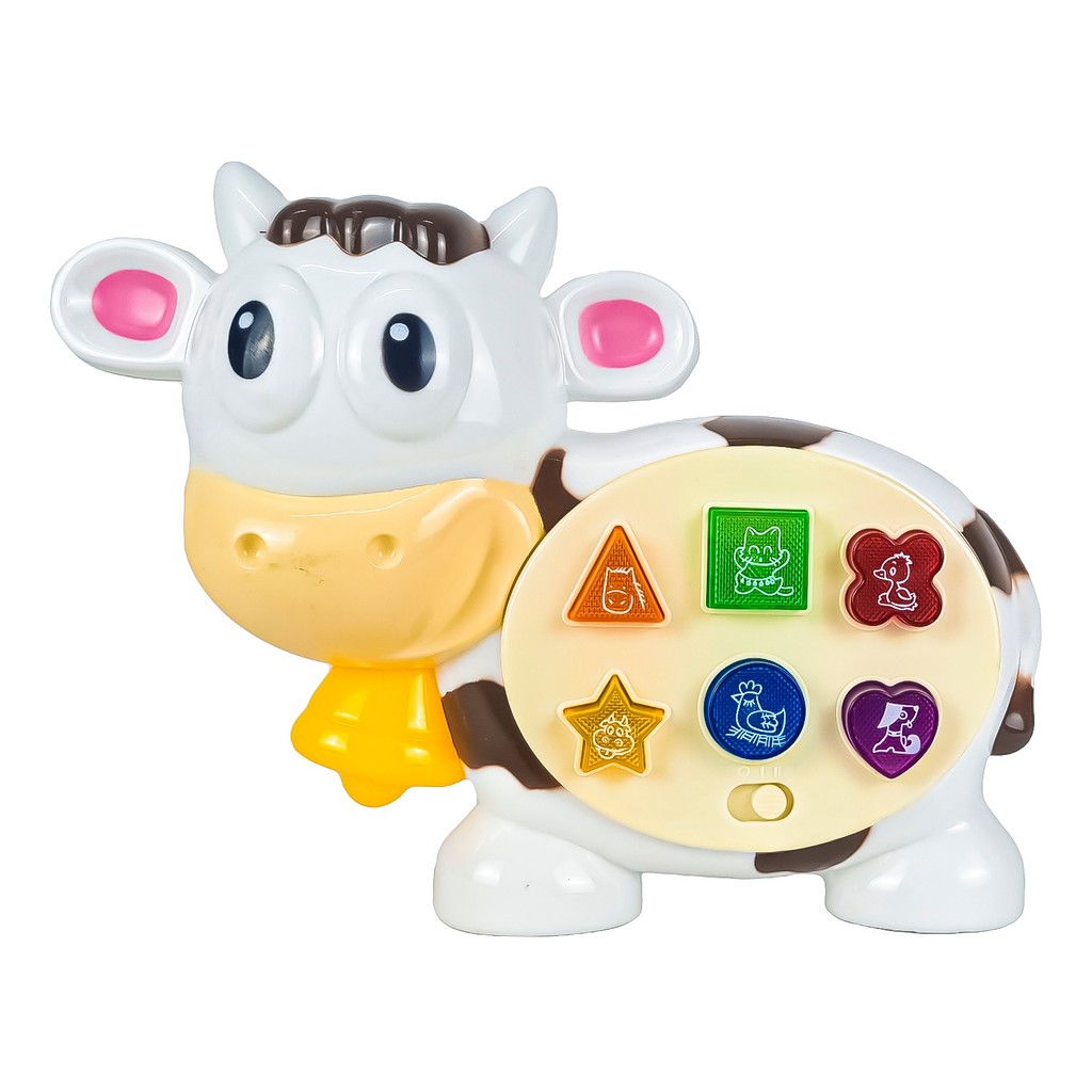Brinquedo Educativo Tecladinho Vaquinha Sons De Animais e Luz Para Bebe Bee Toys