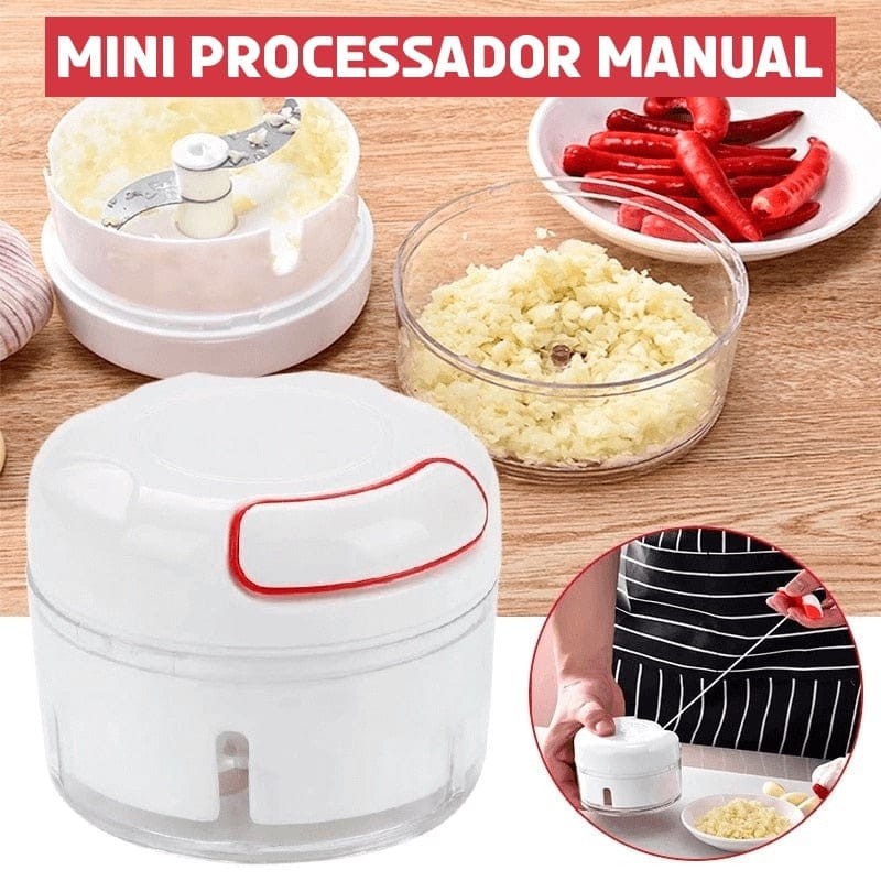 Mini Processador De Alimento Triturador Manual De Alho,Triturador Manual 3 lâminas De Cebola, Temperos Frutas.