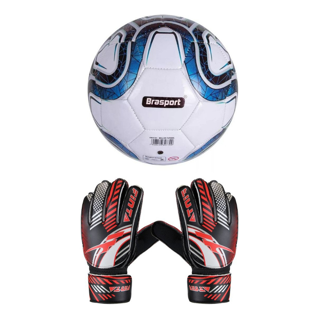 Kit Bola De Futebol Luva Goleiro Infantil 04a10 Anos Oferta