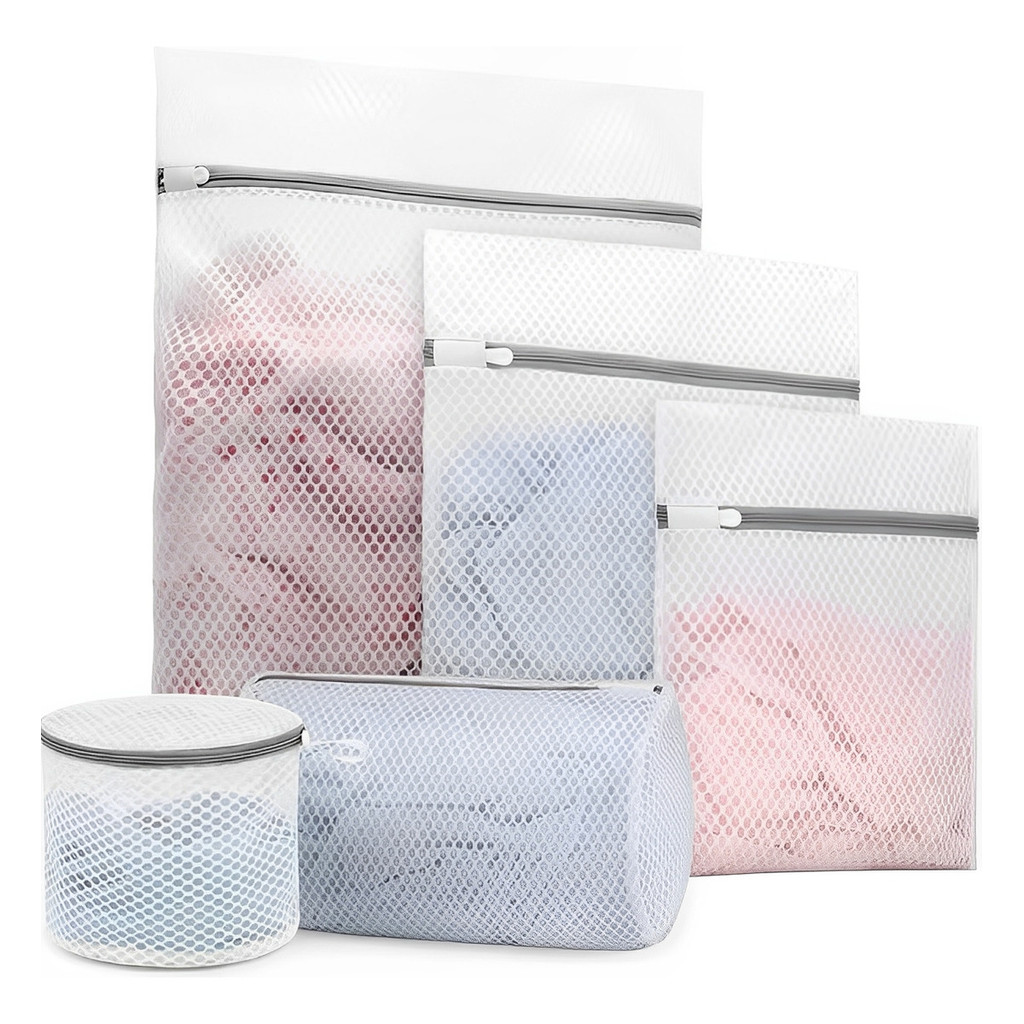 Imagem Kit Com 5 Sacos Proteto de Roupas Sensíveis Saco para Roupa de Lavar e Organizador de Malas