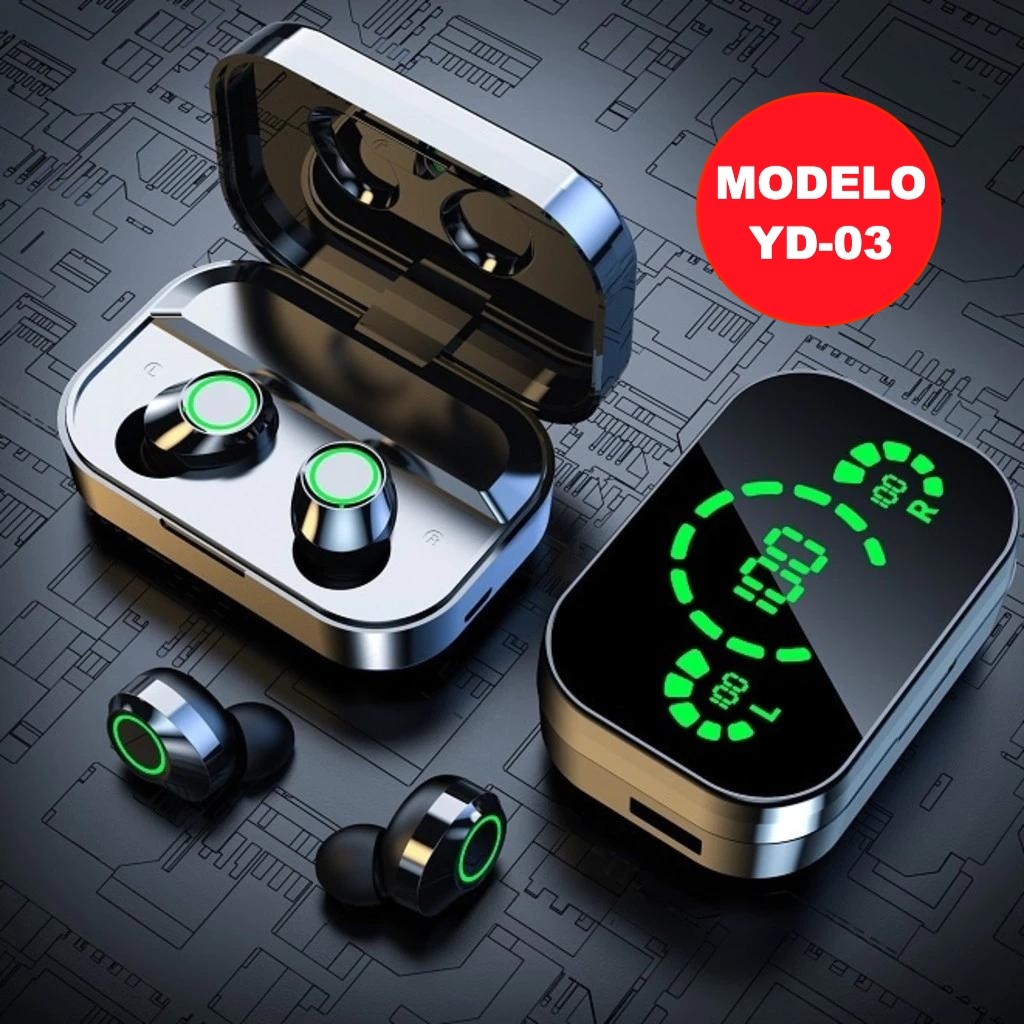 YD-03 Fone De Ouvido Sem Fio Bluetooth 5.3  Hifi Stereo Sports À Prova D'água Com Microfon...