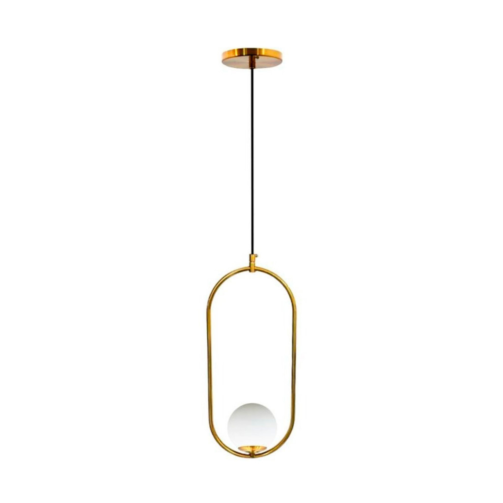 Pendente Lira Boll Oval Bronze 18,5cm 1X G9 Bivolt - Caisma - 7640BZ