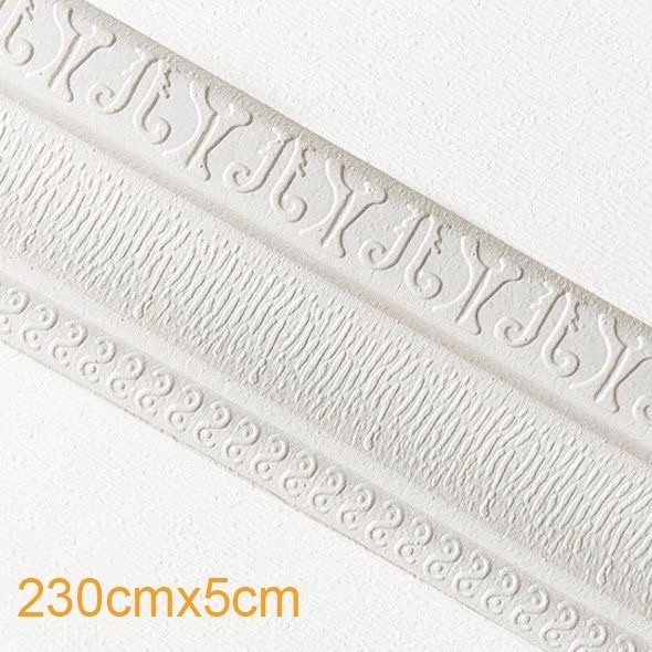 Kit 3 Rodapé 3D de 8cm x 2,30M Autocolante Piso Em PVC Adesivo Impermeável