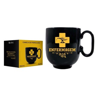 Caneca de Porcelana 350ml Profissões - Enfermagem + Caixa para Presente em Oferta na Shopee
