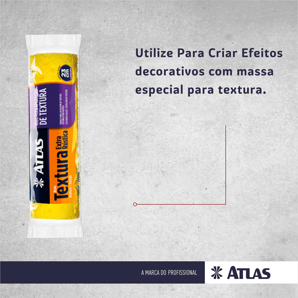 Rolo Textura Fina 23cm Criar Efeitos Decorativos Atlas · foto 2
