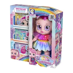 Brinquedo Boneca Charmosa Rainbow Surprise Loira Infantil Cotiplas 2708