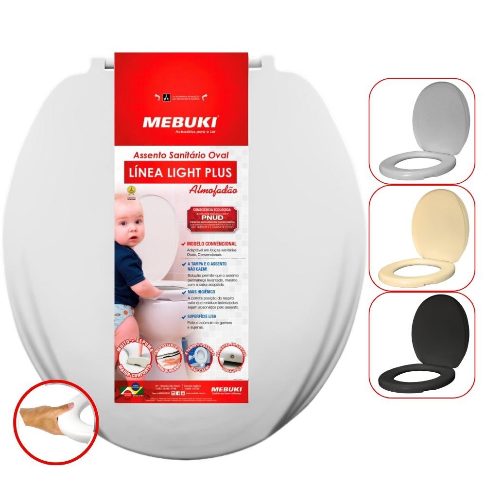 Tampa Pra Vaso Sanitário Almofadão Assento Deca Icasa Logasa Celite Linea Light Plus Cores Mebuki
