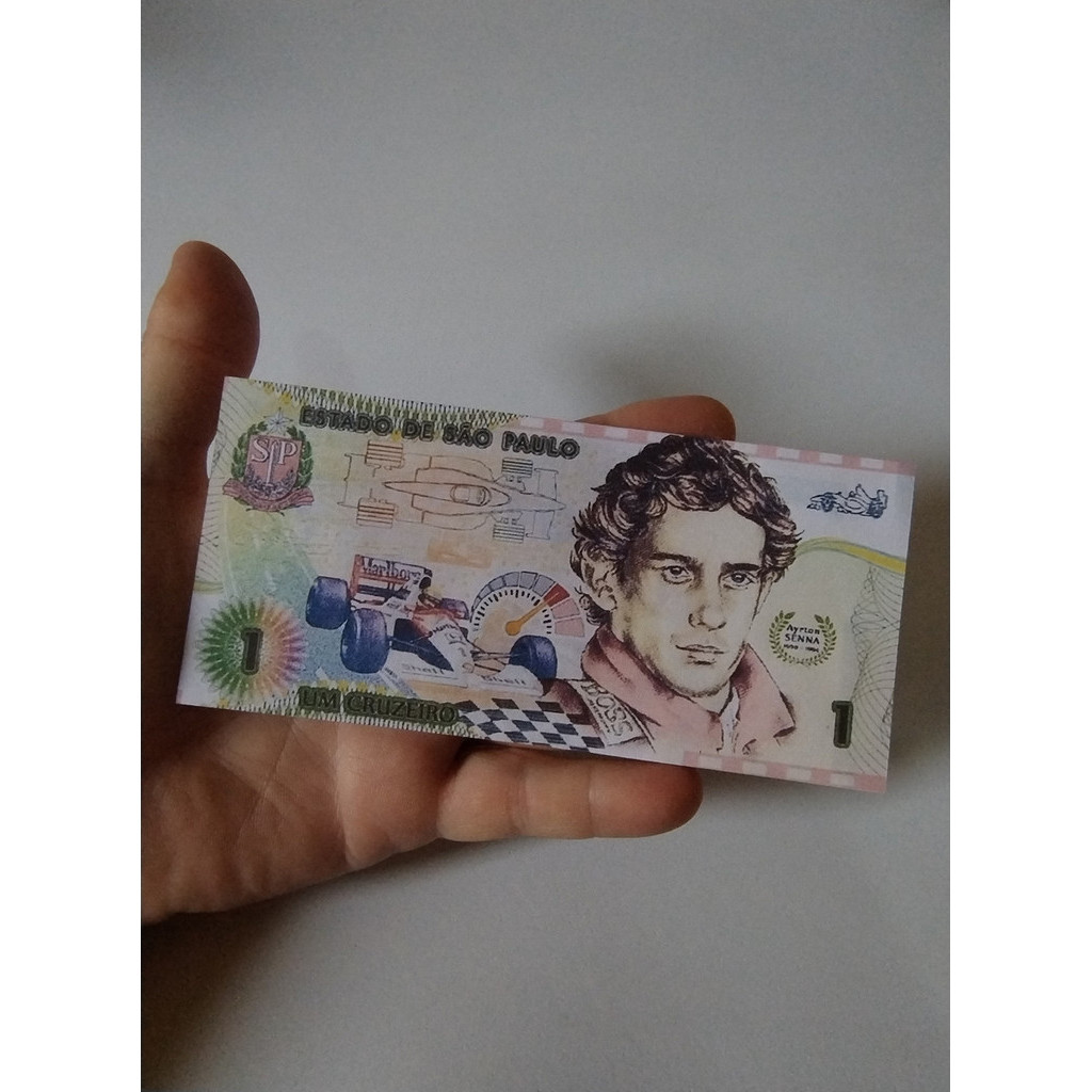 Cédula Um Cruzeiro Fantasia Souvenir Do Ayrton Senna 2018
