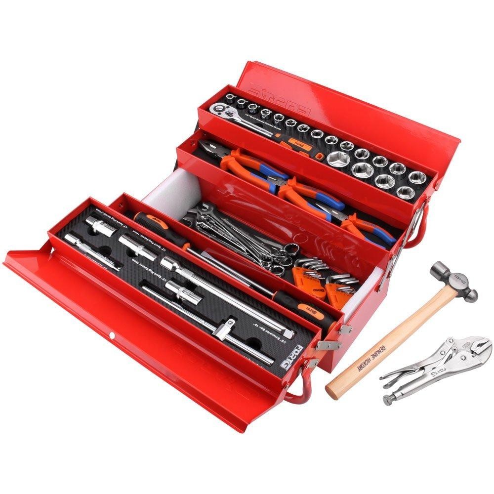 Caixa de Ferramenta Sanfonada com 68 Peças em Cromo Vanádio - FORTGPRO-FG6101 em Oferta na Shopee