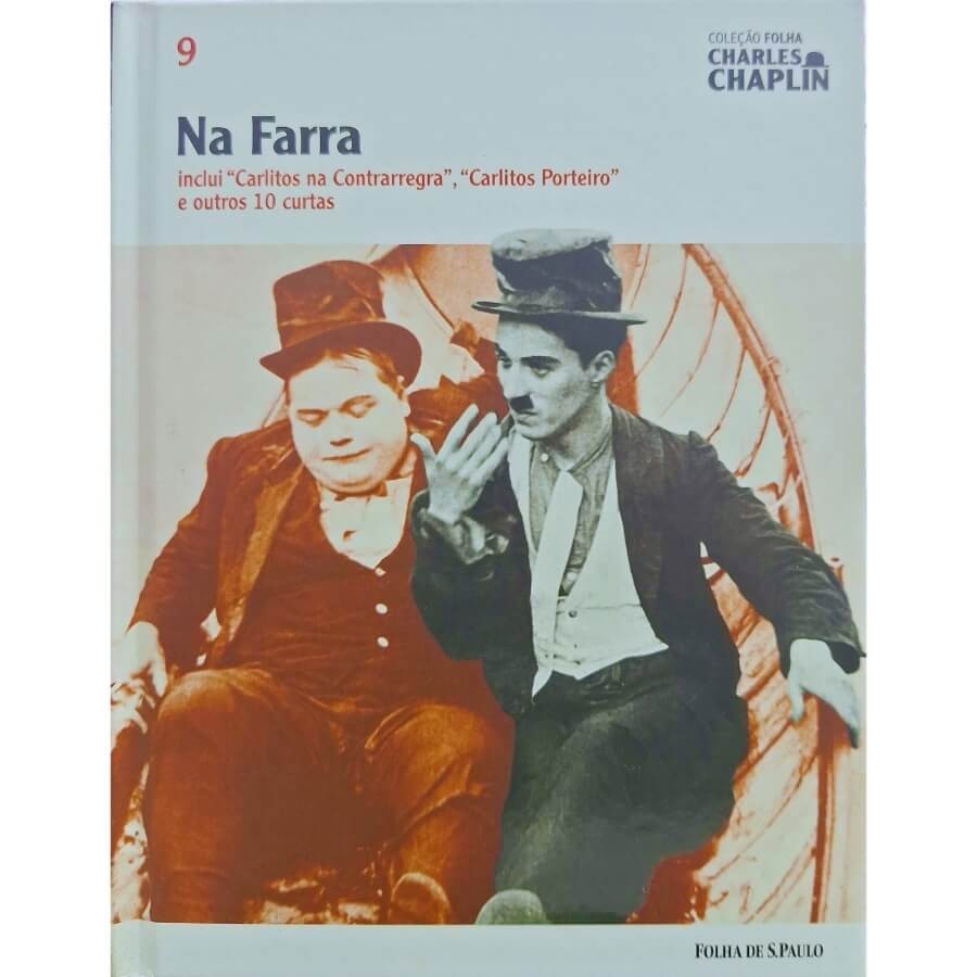 Livro/DVD Coleção Folha Charles Chaplin Vol. 9 Na Farra: Inclui "Carlitos na Contraregra", "Carlitos Porteiro" e Outros