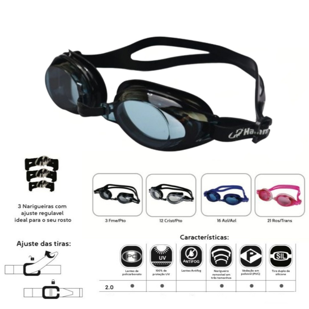 Óculos De Natação Adulto Hammerhead Aqua 2.0 em Oferta na Shopee