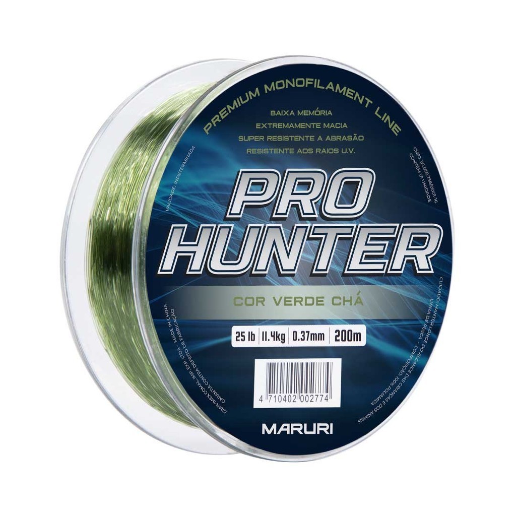 Linha Premium de Pesca Monofilamento, PRO HUNTER Maruri  200 metros VERDE CHÁ