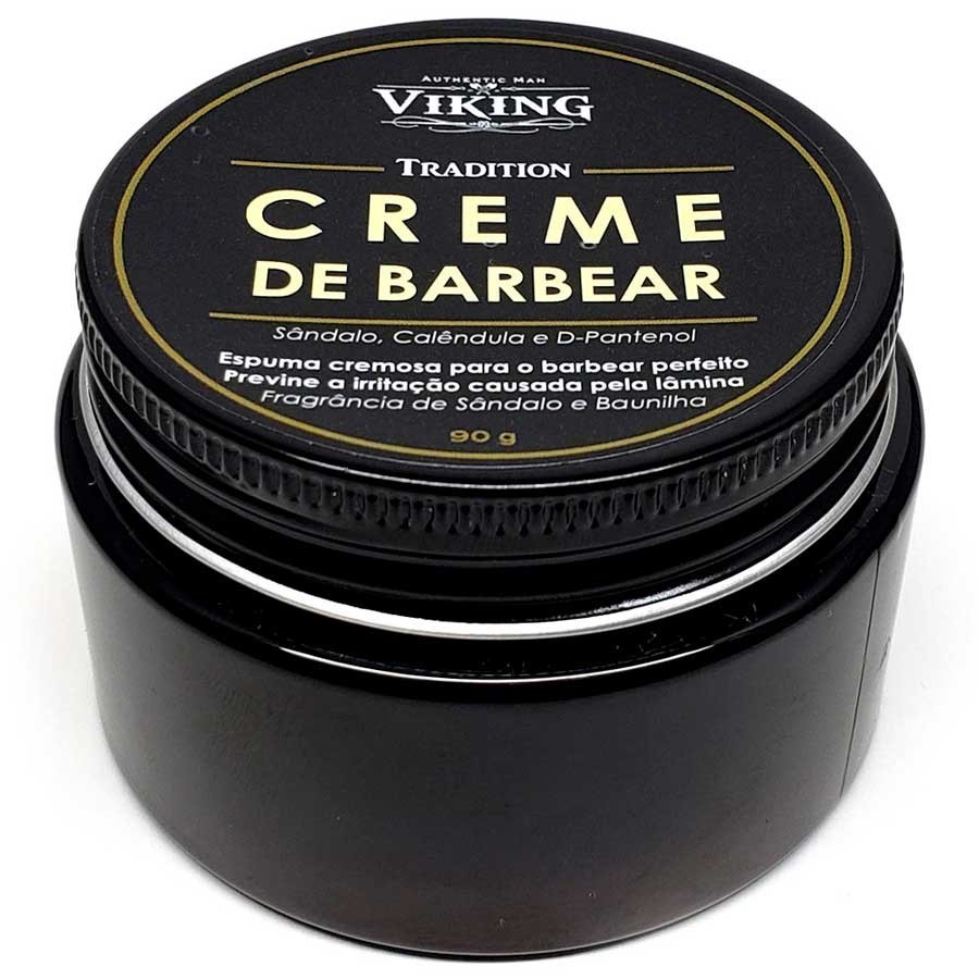 Creme de Barbear Tradition Espuma Cremosa Anti-irritação 90g Viking