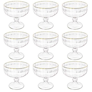 Taça De Sobremesa Em Cristal Imperial Fio De Ouro 200ml 9 Peças - Lyor em Oferta na Shopee