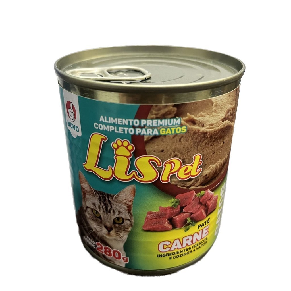 Patê Ração Úmida Sabor Carne Gato Adulto Lispet 280 Gr