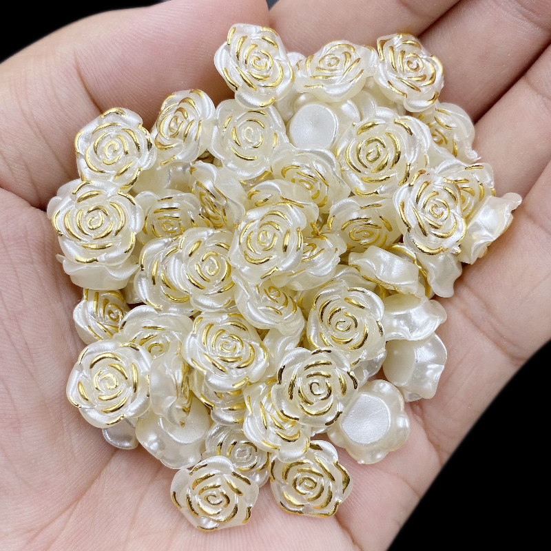 Para Jóias Fazendo Contas De Bijuteria Artesanato De 5-50Pcs Beige Flower Finding Charms Pendant Necklace Bracelet