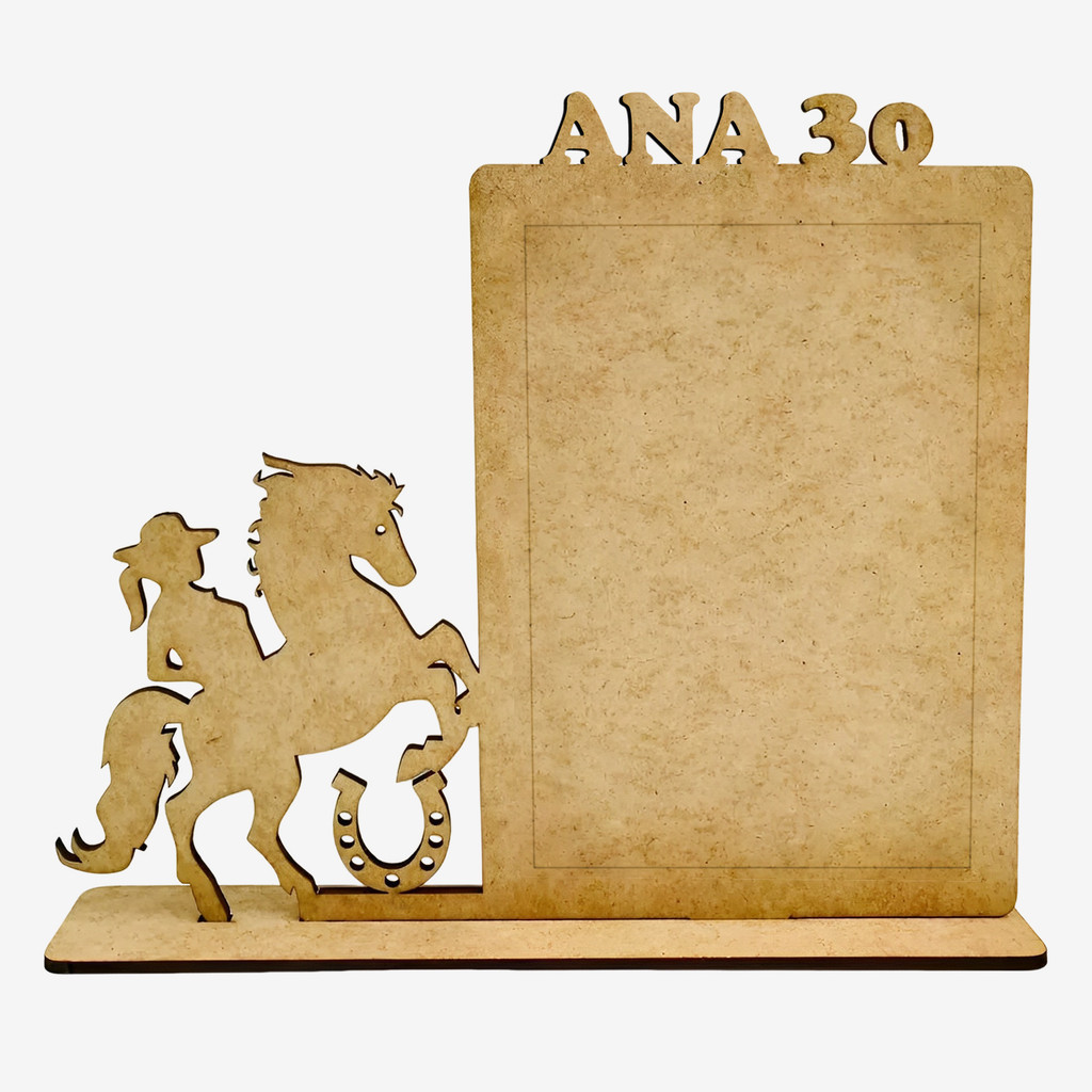 Kit 20 Porta Retrato Cowgirl Cavalo Em Mdf Cru Personalizado em Oferta na Shopee