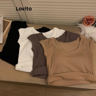 Lovito Regata Feminina Casual Com Estrutura Lisa LNE48101