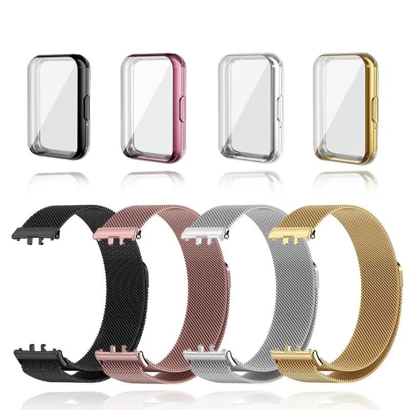 Alça Metálica Para Samsung Galaxy Fit 3 Band Com Protetor De Tela TPU Case Prote